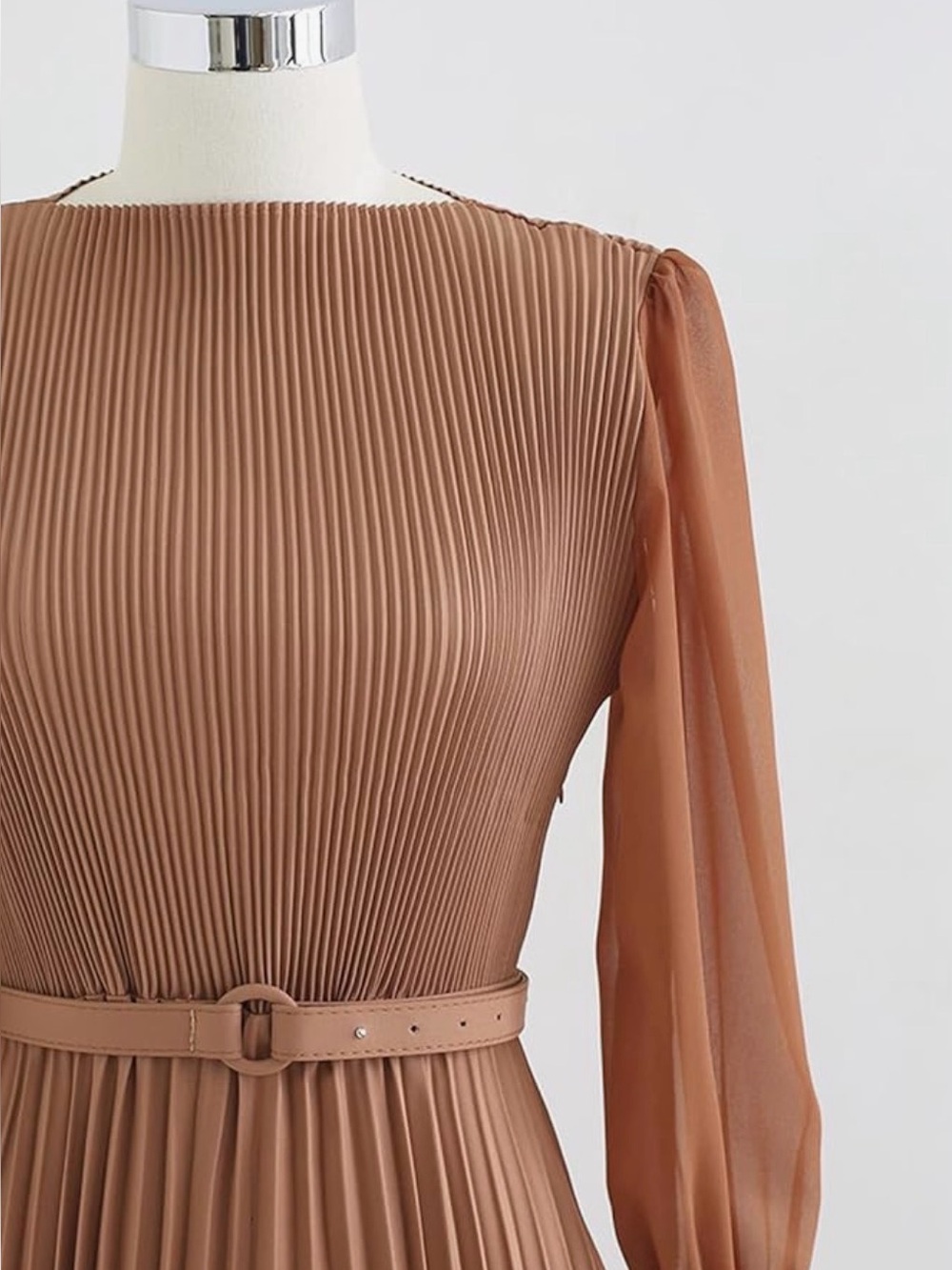 CHICWISH pleated belted maxi dress - Picture 2 of 5